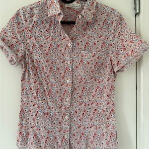 H&M Floral Button Down Shirt XS 100% cotton